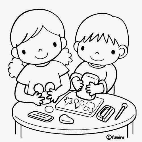 Dibujos de niños kinder para colorear