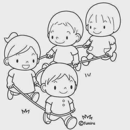 Dibujos de niños kinder para colorear