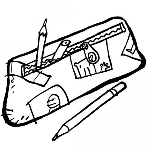Dibujos de estuches niños para colorear