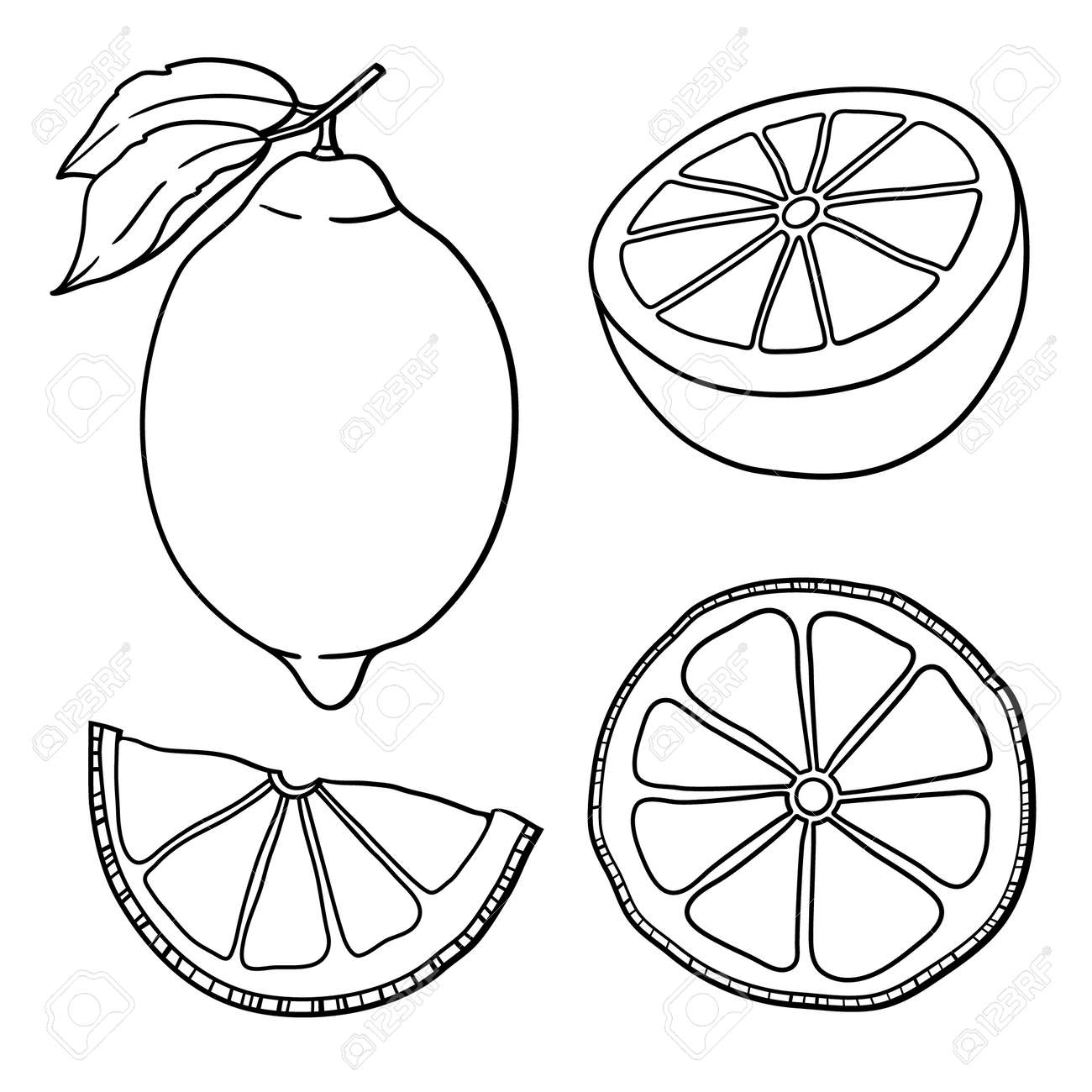 Dibujos de limones para colorear
