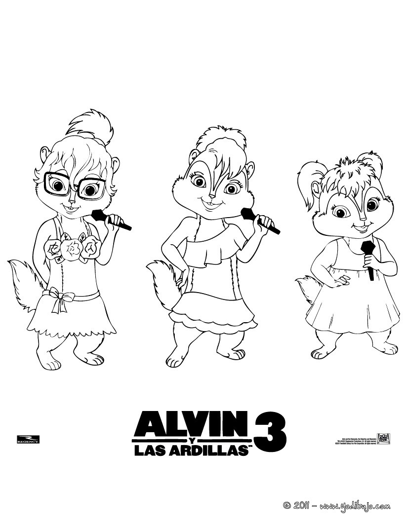 Dibujos de alvin ardillas para colorear