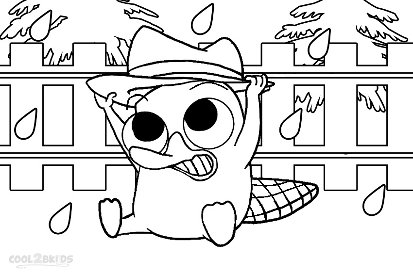 Dibujos de perry ornitorrinco bebe para colorear