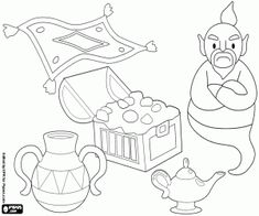 Dibujos de aladino lampara maravillosa para colorear