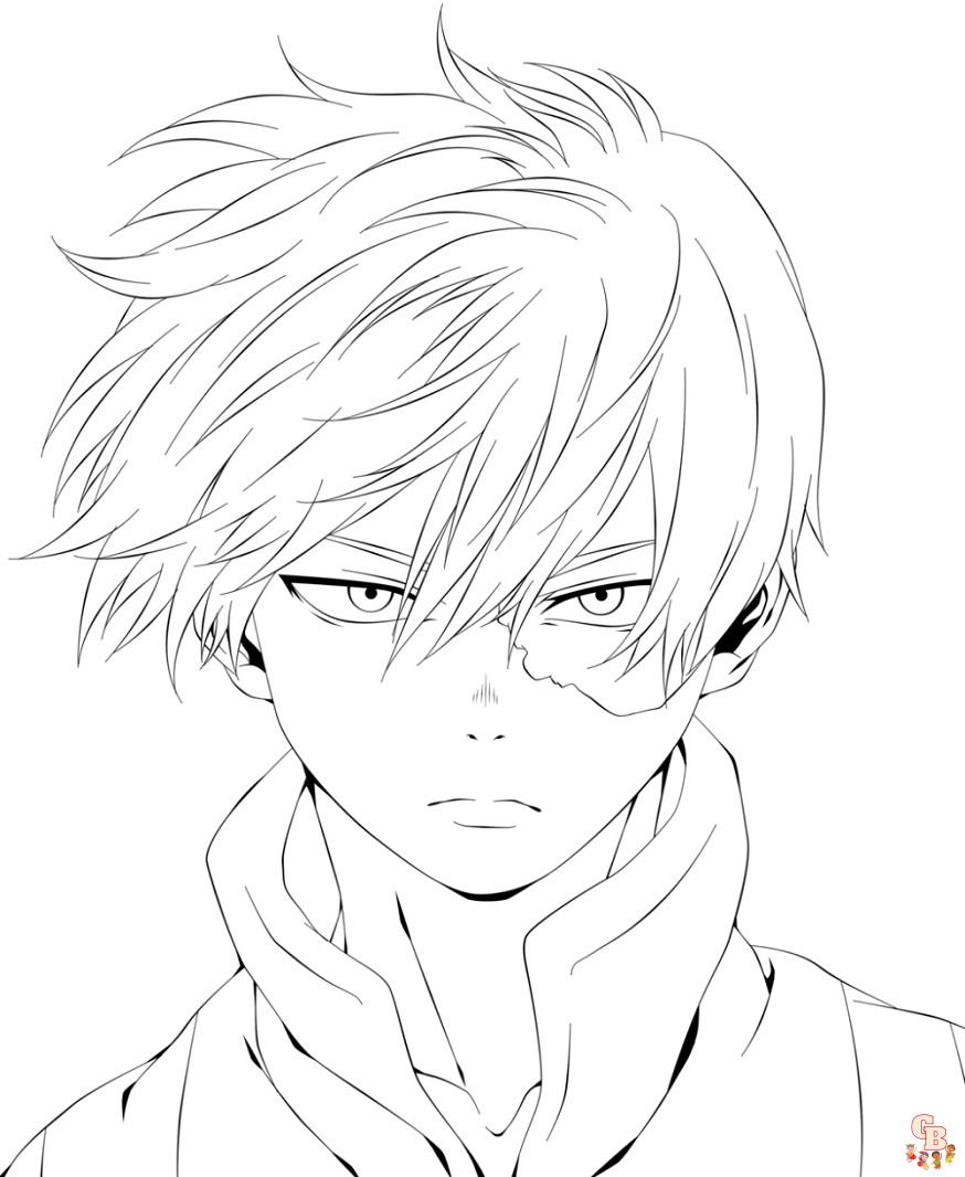 Dibujos de shoto todoroki para colorear