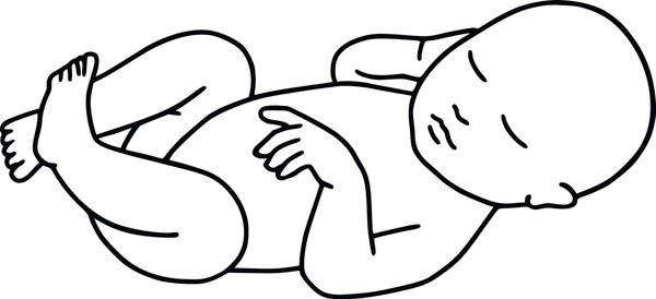 Un adorable dibujo de un bebé recién nacido durmiendo plácidamente, listo para ser coloreado.