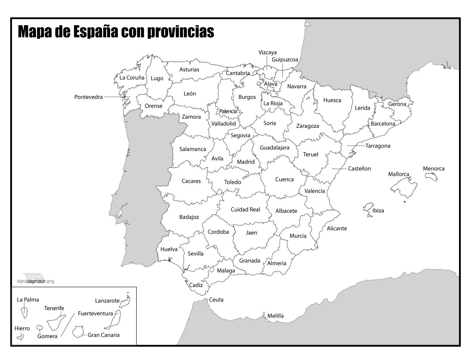 Dibujos De Mapa Espa a Nombres Para Colorear Vsun