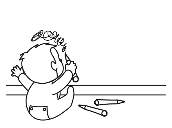 Dibujos de niño pintando para colorear