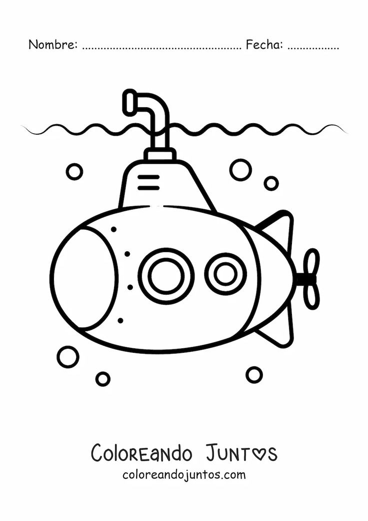 Dibujos de submarino para colorear