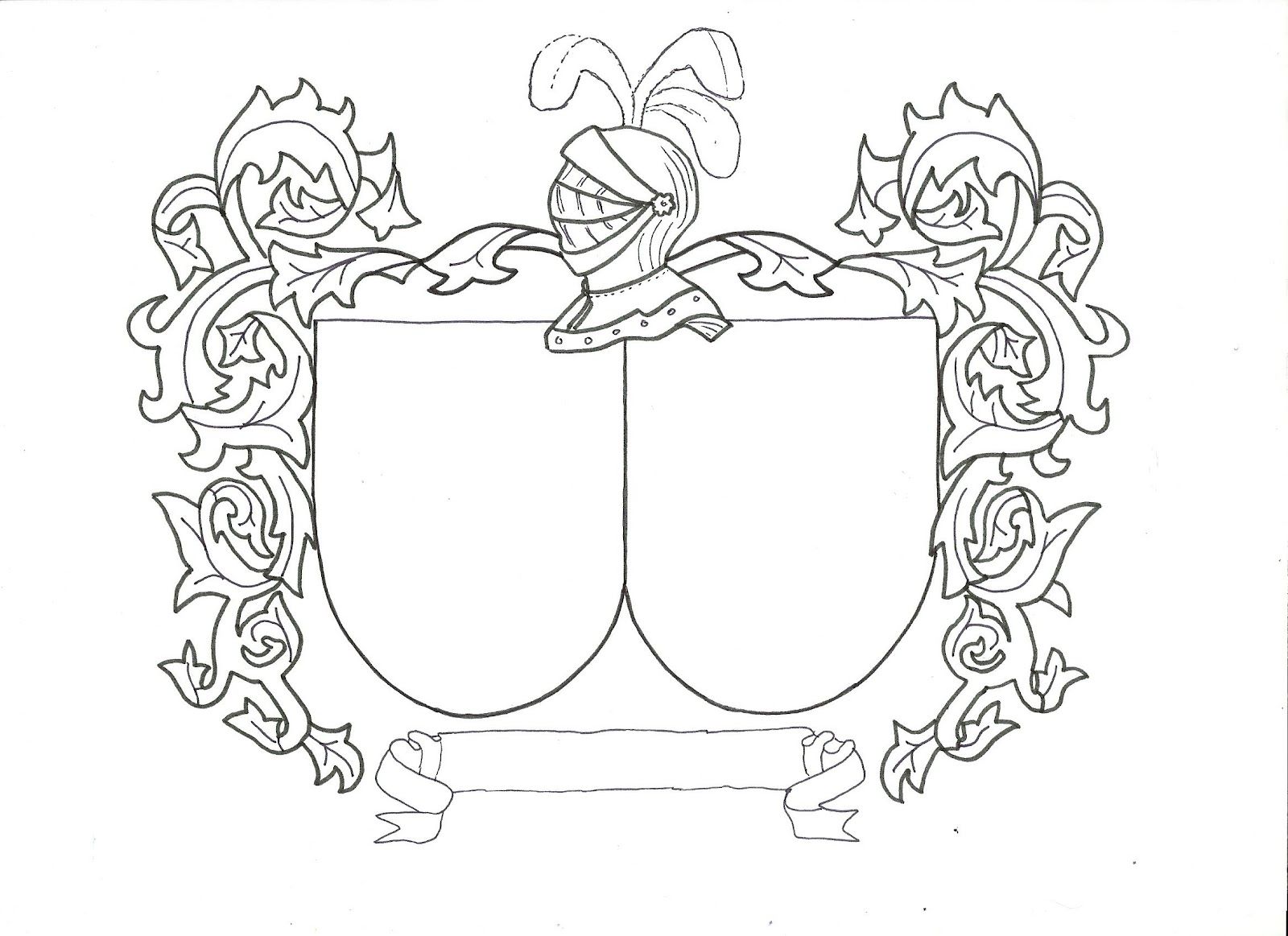 Dibujos de escudo heraldico para colorear