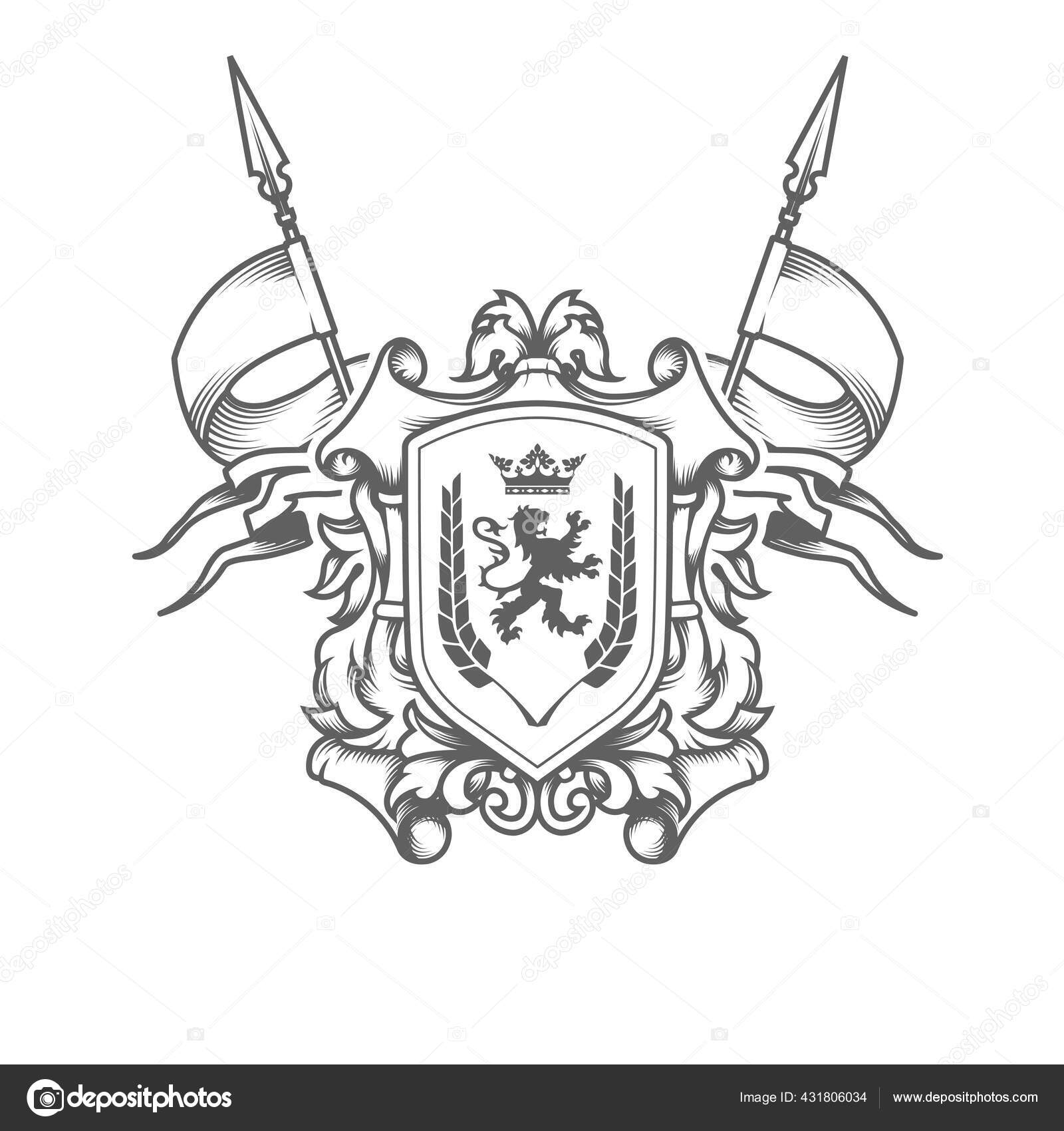 Dibujos de escudo heraldico para colorear