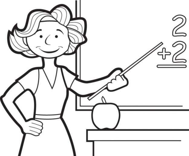 Dibujos de profesora para colorear