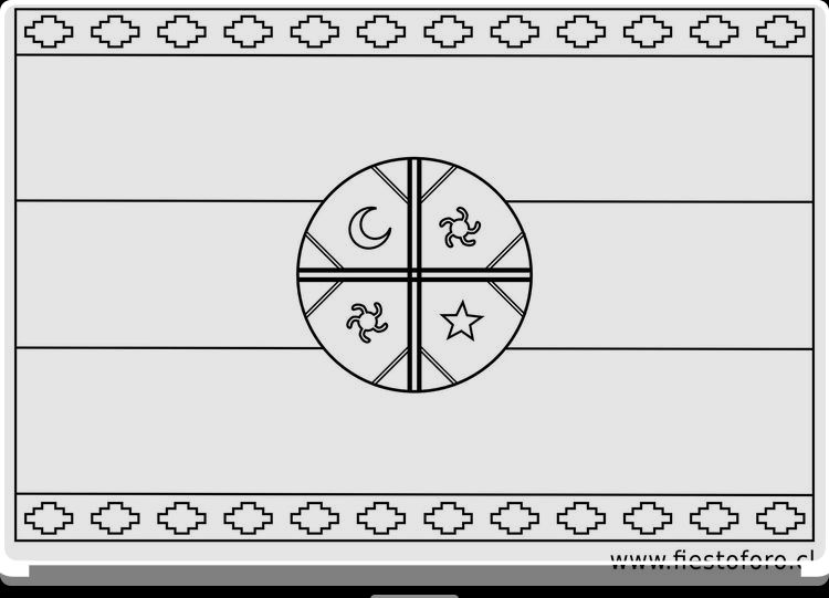 Dibujos de bandera mapuche para colorear