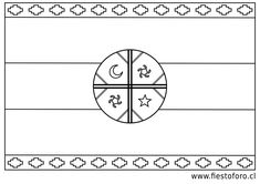 Dibujos de bandera mapuche para colorear