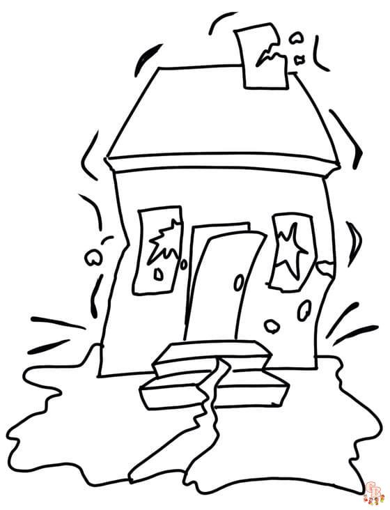 Dibujos de terremotos para colorear