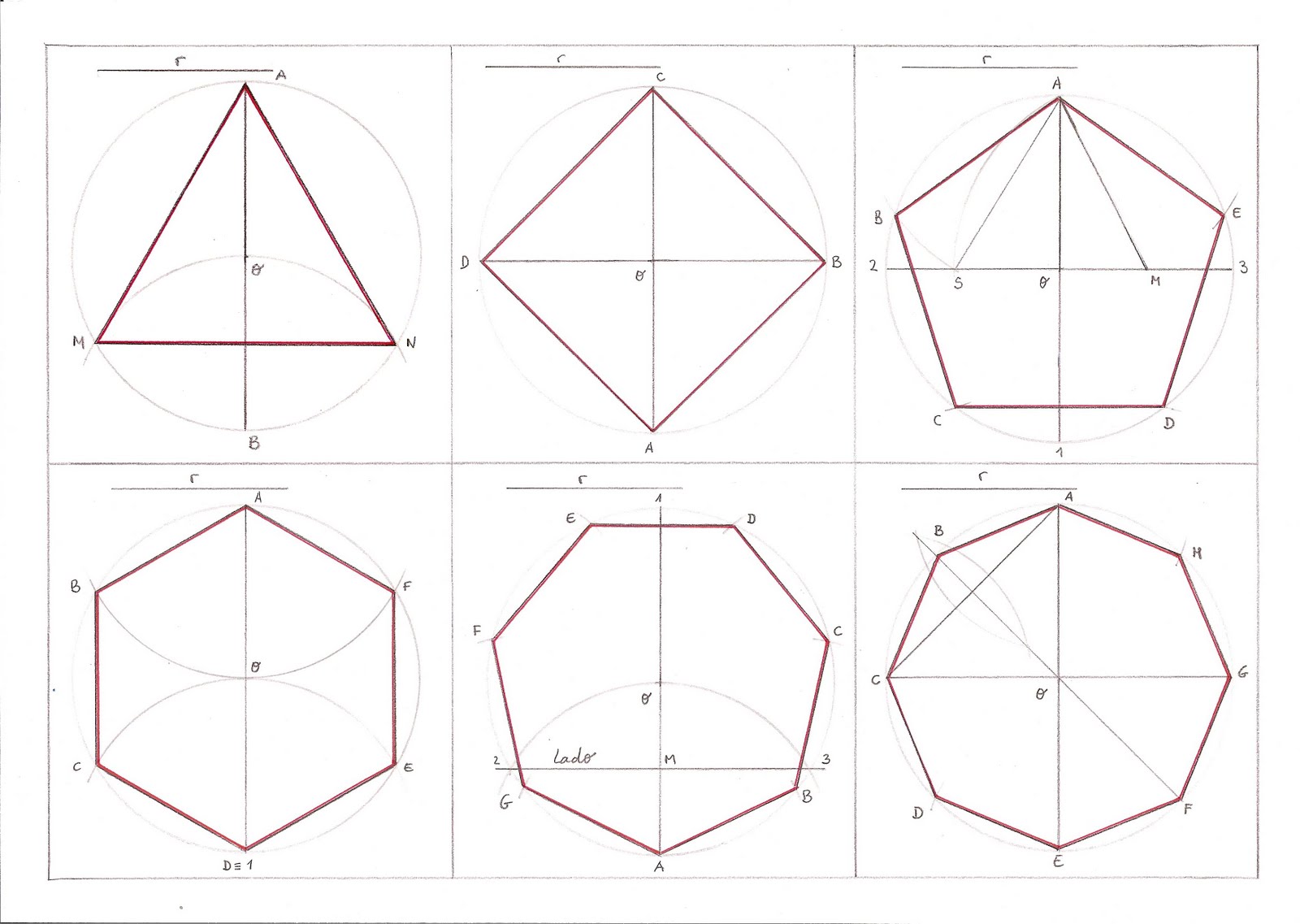 Dibujos de poligonos regulares para colorear