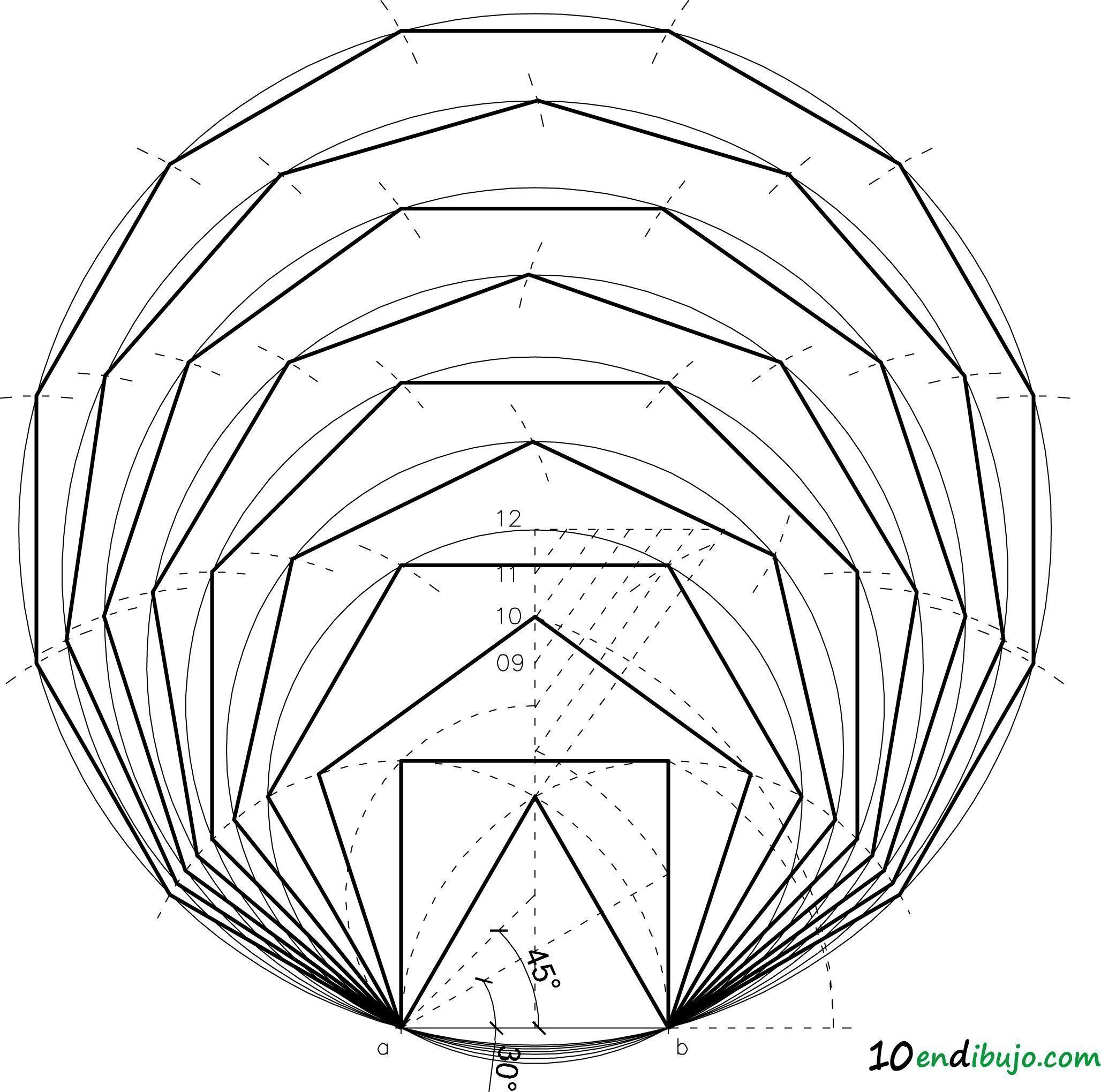 Dibujos de poligonos regulares para colorear