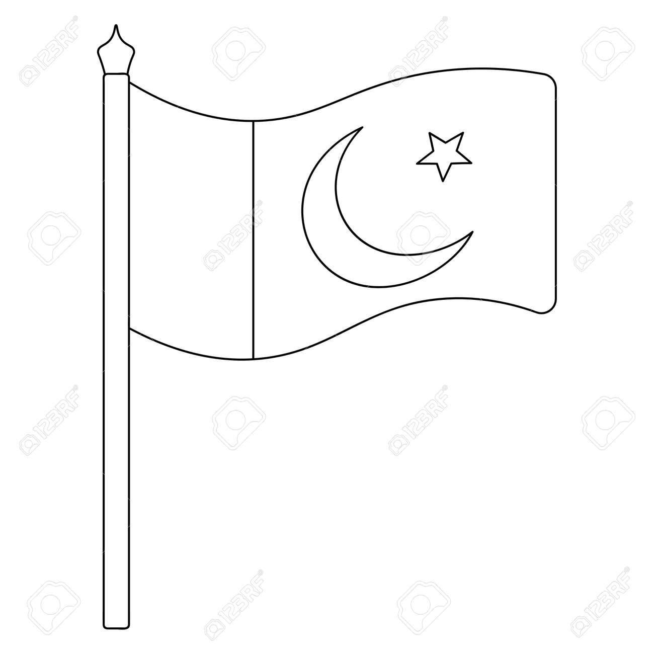 Dibujos de bandera pakistan para colorear