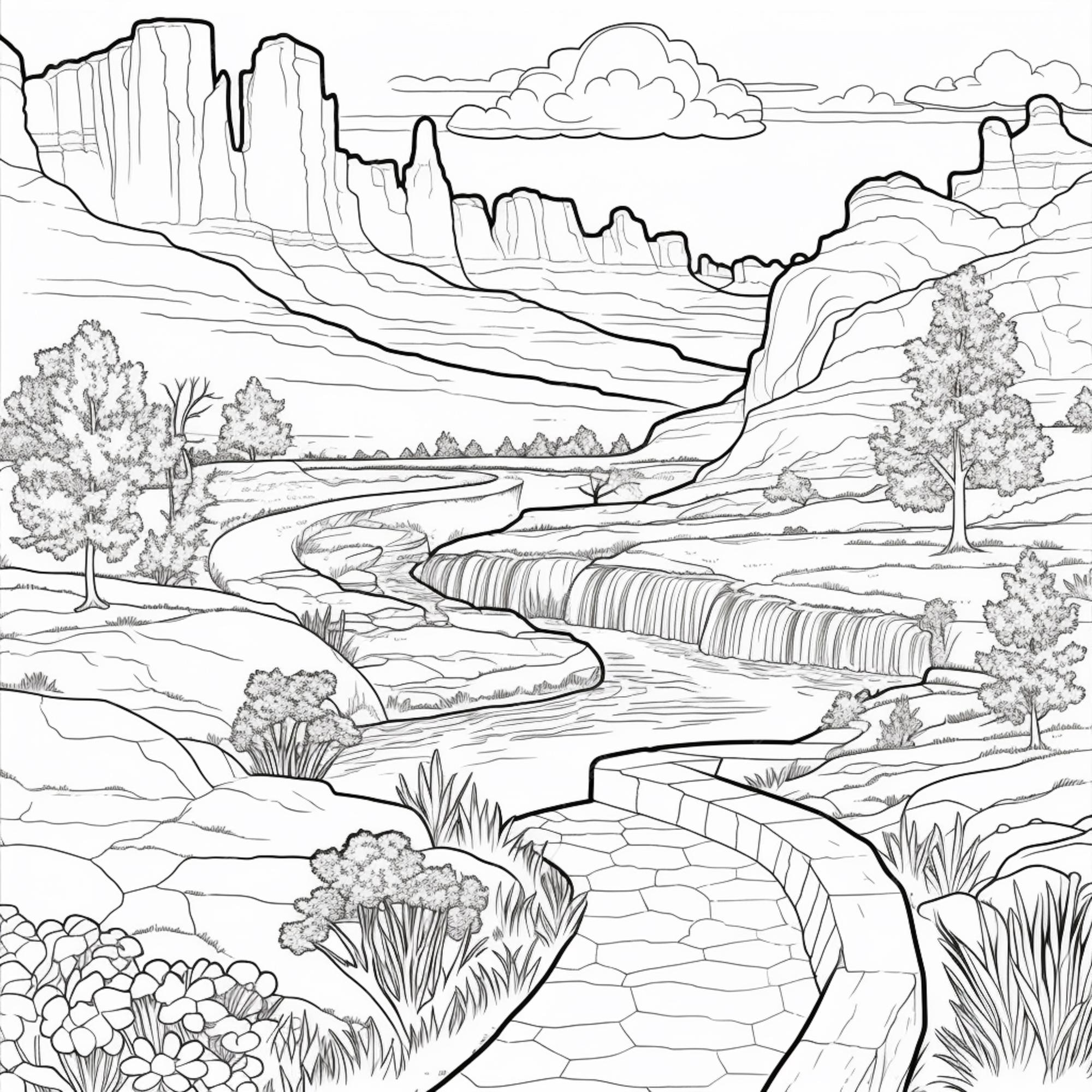 Dibujos de valle para colorear vsun