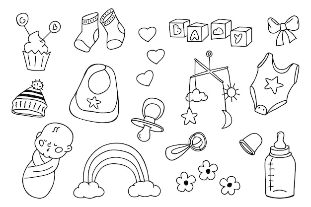 Dibujos de articulos bebe para colorear
