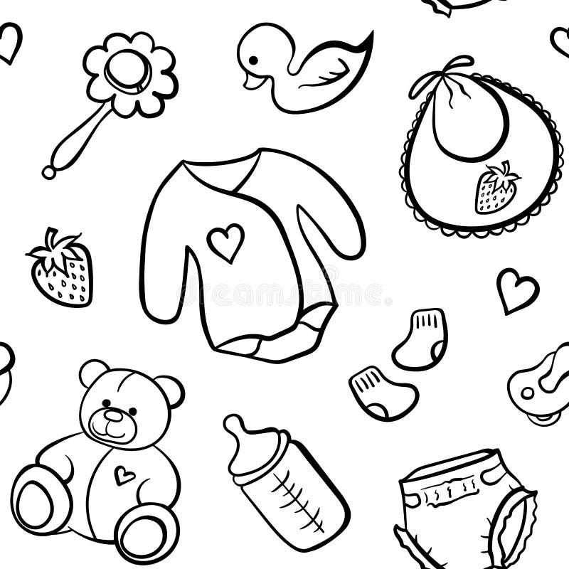 Dibujos de articulos bebe para colorear