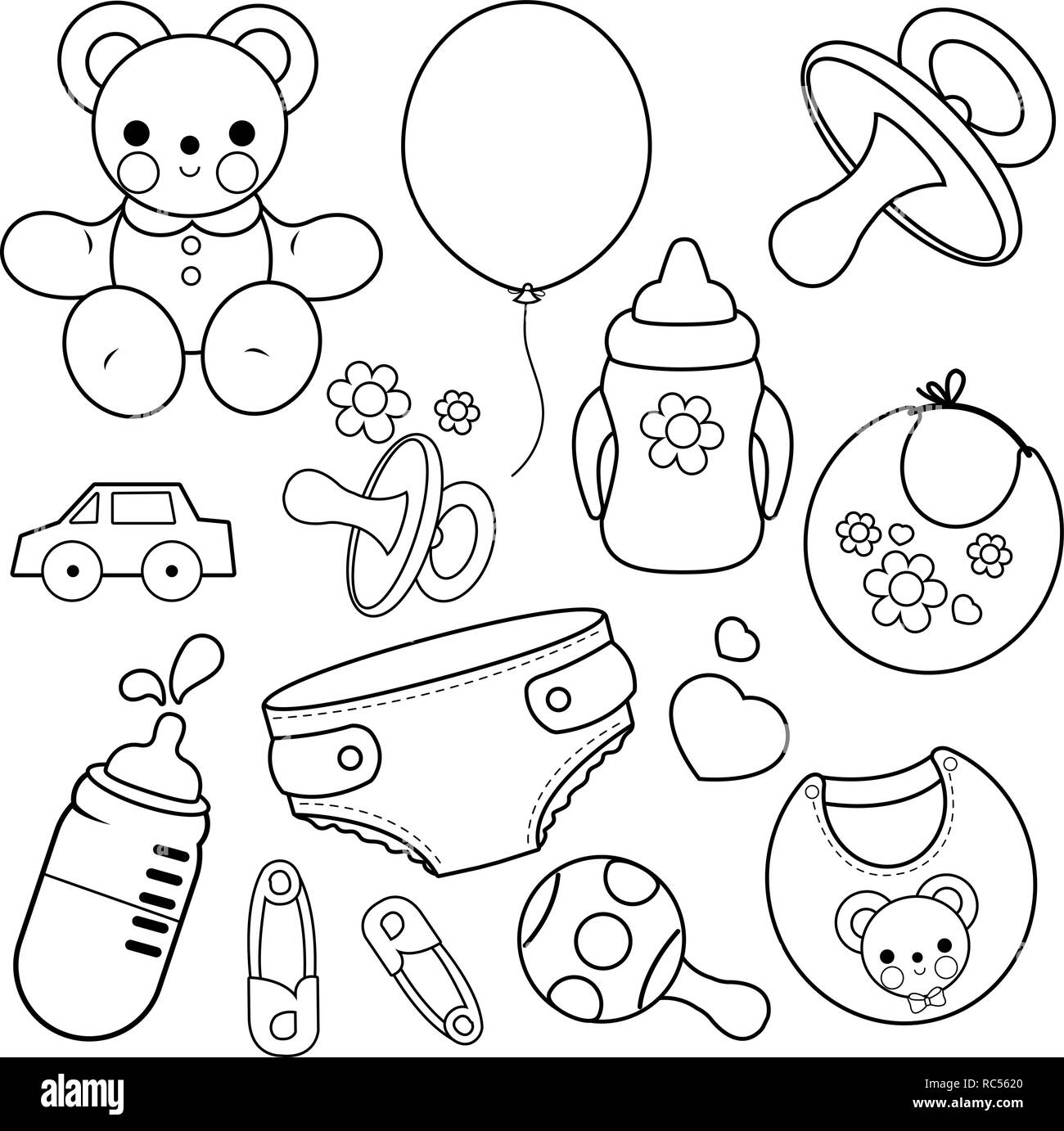 Dibujos de articulos bebe para colorear