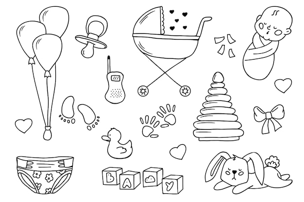 Dibujos de articulos bebe para colorear
