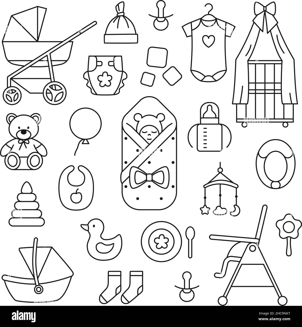 Dibujos de articulos bebe para colorear