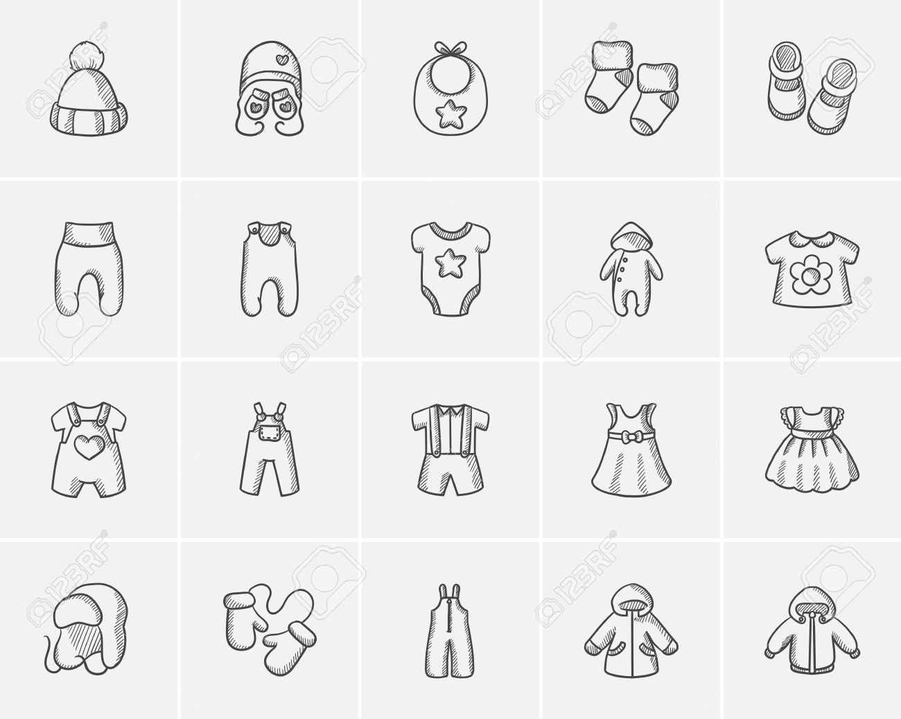 Dibujos de articulos bebe para colorear