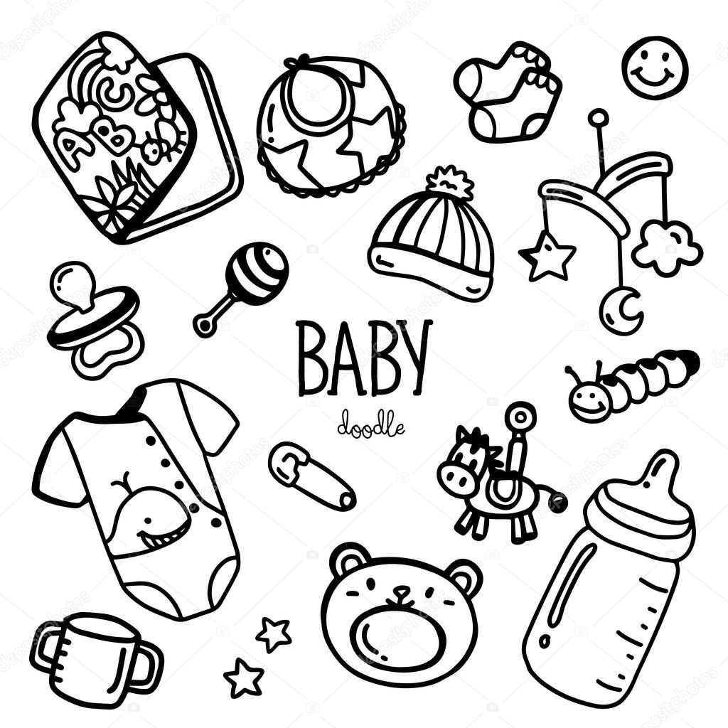 Dibujos de articulos bebe para colorear