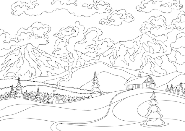 Dibujos de nevado para colorear