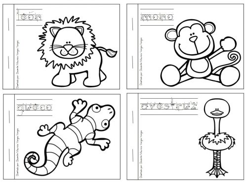 Dibujos de libro animales pdf para colorear | vsun