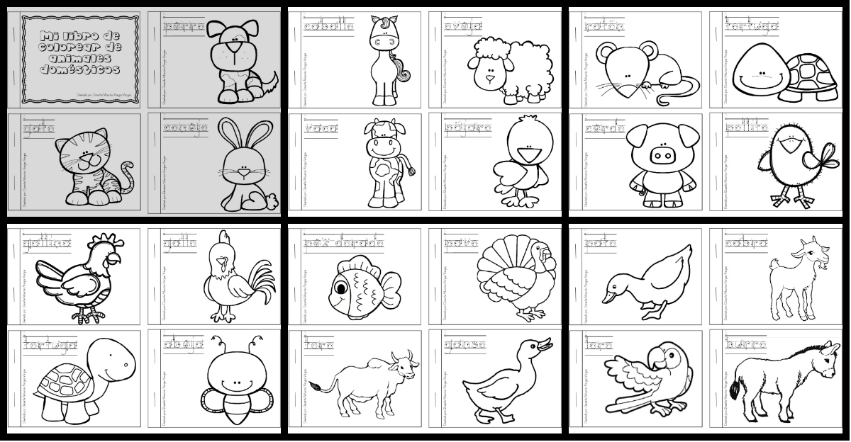 Dibujos de libro animales pdf para colorear | vsun