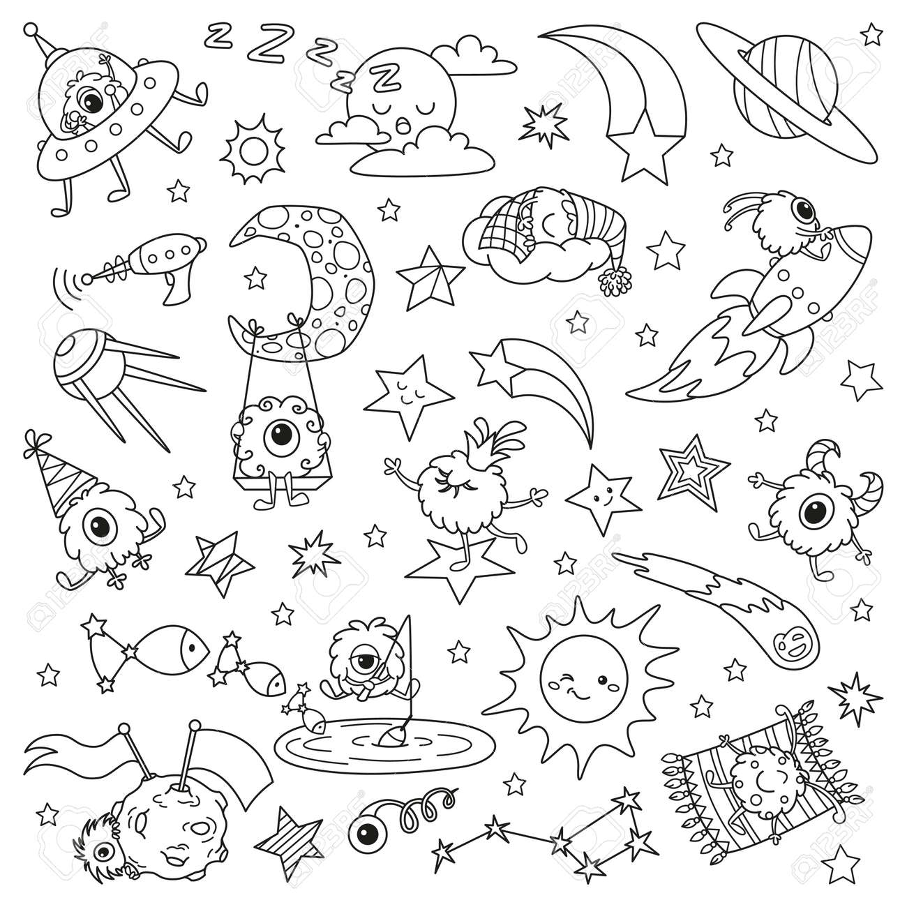 Dibujos de extraterrestres animados para colorear