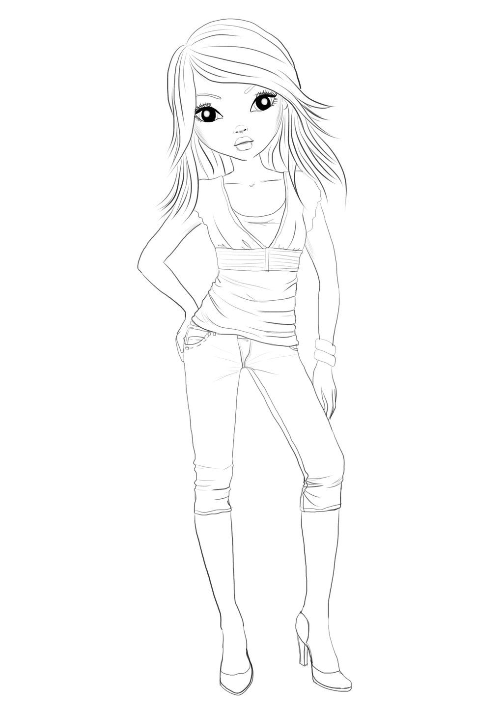 Dibujos de top models para colorear