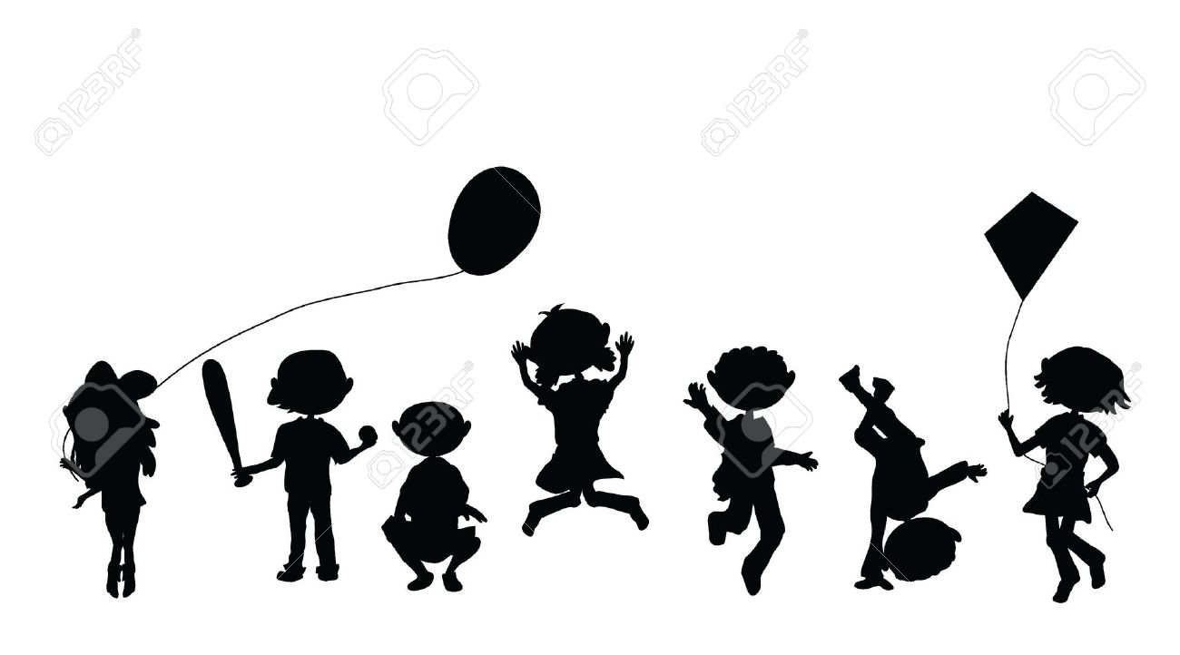 Dibujos de silueta ninos para colorear