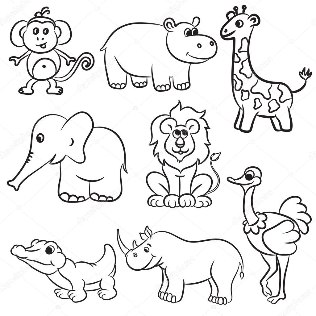 Dibujos de animales zoo para colorear
