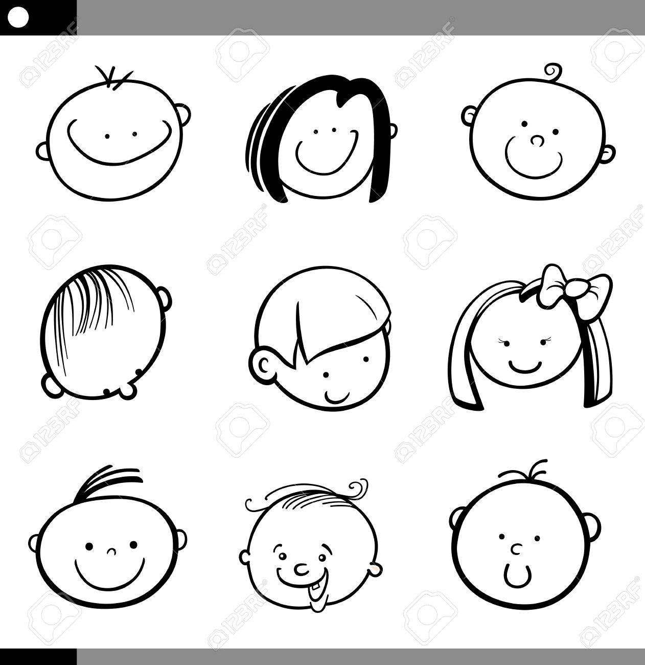 Dibujos de caras niños para colorear