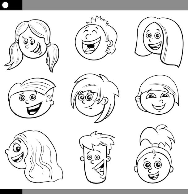 Dibujos de caras niños para colorear