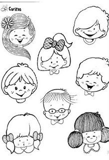 Dibujos de caras niños para colorear