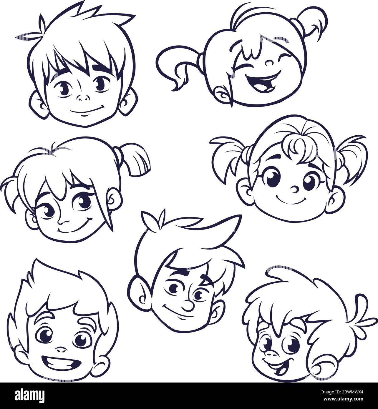 Dibujos de caras niños para colorear
