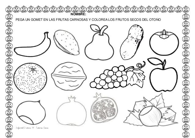 Dibujos de frutos carnosos para colorear
