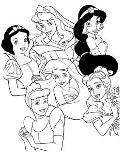 Dibujos de animados princesas para colorear