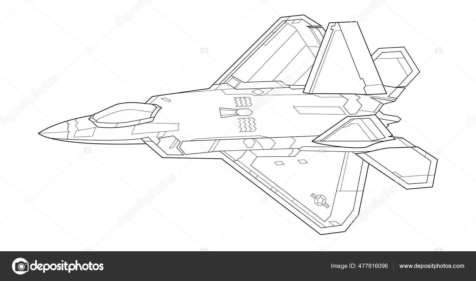 Dibujos de avion militar para colorear
