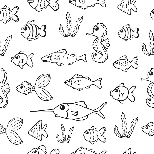 Dibujos de figuras pescados para colorear