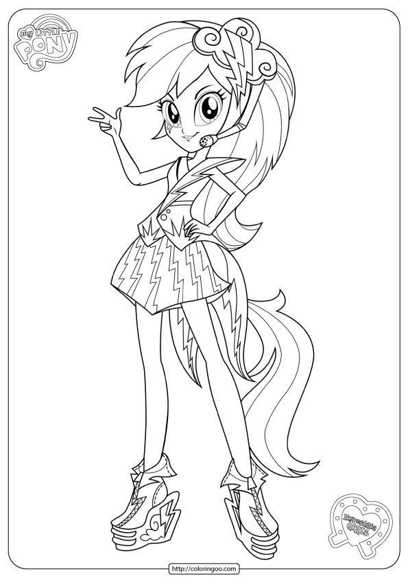 Dibujos de my little pony equestria girl rainbow rocks para colorear