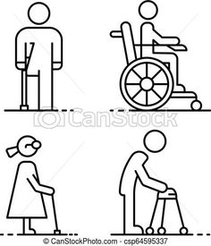 Dibujos de personas discapacidad para colorear