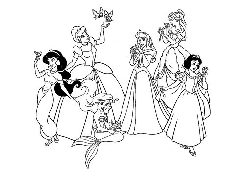 Dibujos de princesas disney ordenador para colorear