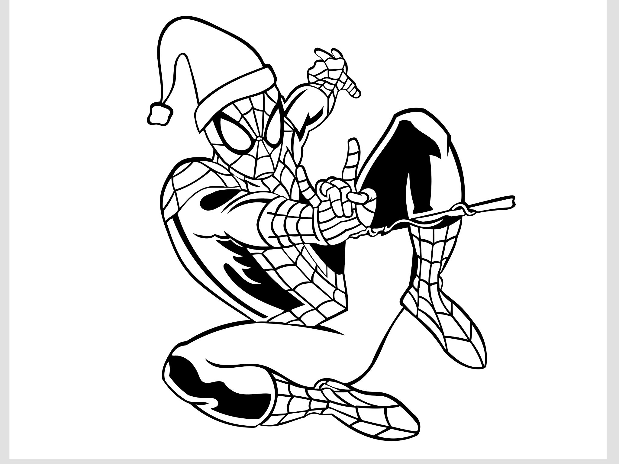Dibujos de spiderman navidad para colorear