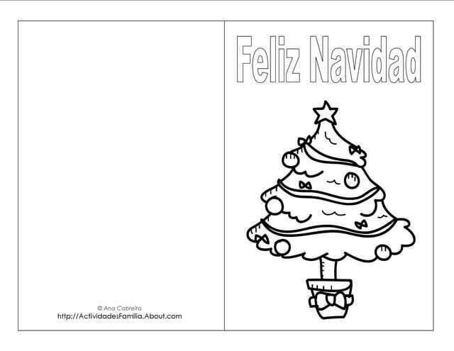 Dibujos de tarjetas navideñas para colorear