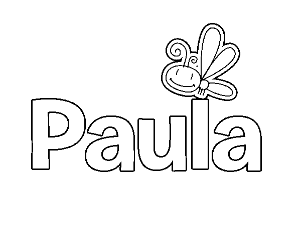 Dibujos de nombres paula para colorear